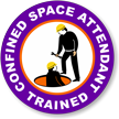 Confined Space Attendant Trained Hard Hat Decals