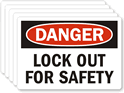 Danger Label: Lock Out For Safety