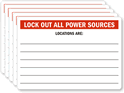 Lock Out All Power Sources Vinyl Label