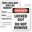 2 Sided Locked Out Remove By Padlock Label