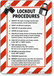 Lockout Procedures Sign (with graphic)