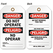 OSHA Danger Do Not Operate Bilingual Safety Tag