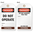 Custodial Do Not Operate Color Code Department Danger Tag