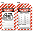 Double Sided Do Not Operate Equipment Tag
