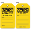 Defective Do Not Use Double-Sided Tag