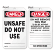Danger Unsafe Do Not Use