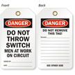 Do Not Throw Switch Men At Work Tag