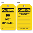 Do Not Operate Tag With Backside Options