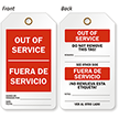 Out Of Service Bilingual Safety 2-Sided Tag