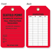 Scaffold Permit, Incomplete Scaffold Fall Protection Required Tag