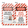 Self-Laminating Do Not Operate Lockout Tag