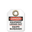 Bilingual Equipment Locked Out OSHA Danger Micro Tag