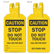 Caution Stop Do Not Touch Self Locking Tag