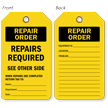 Repair Order   Repairs Required Inspection Record Tag