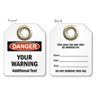 Warning And Additional Text Custom OSHA Danger Micro Tag