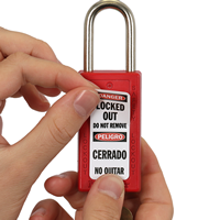 2-Sided Bilingual OSHA Danger Padlock Label