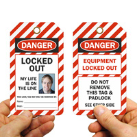 Danger Double-Sided Tag Locked Out