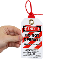 Do Not Operate Equipment Lock Out Tag