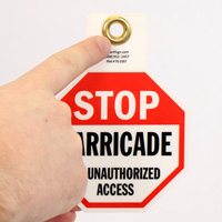 Unauthorized Access Stop Tag for Barricade