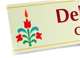 Nameplates are printed in full color and can be placed on your desk or, you may wall mount them.
