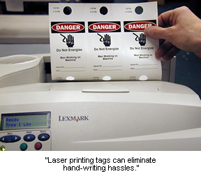 Laser Printable LOTO Tags